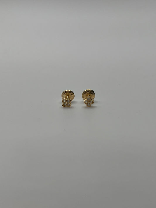Topos Trebol Circon Blanco 0,66 Gr / 3 mm