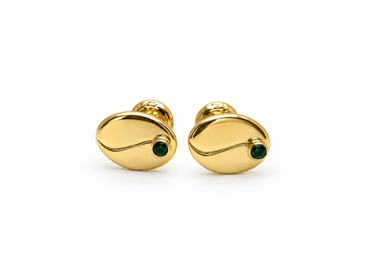 Topos Cafe Circon Verde Oro amarillo 18k 1,00 Gr / 9,75 mm