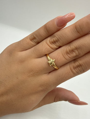 Anillo Estrella Oro amarillo 18k / Talla 8 / 1,18 Gr / 10 mm
