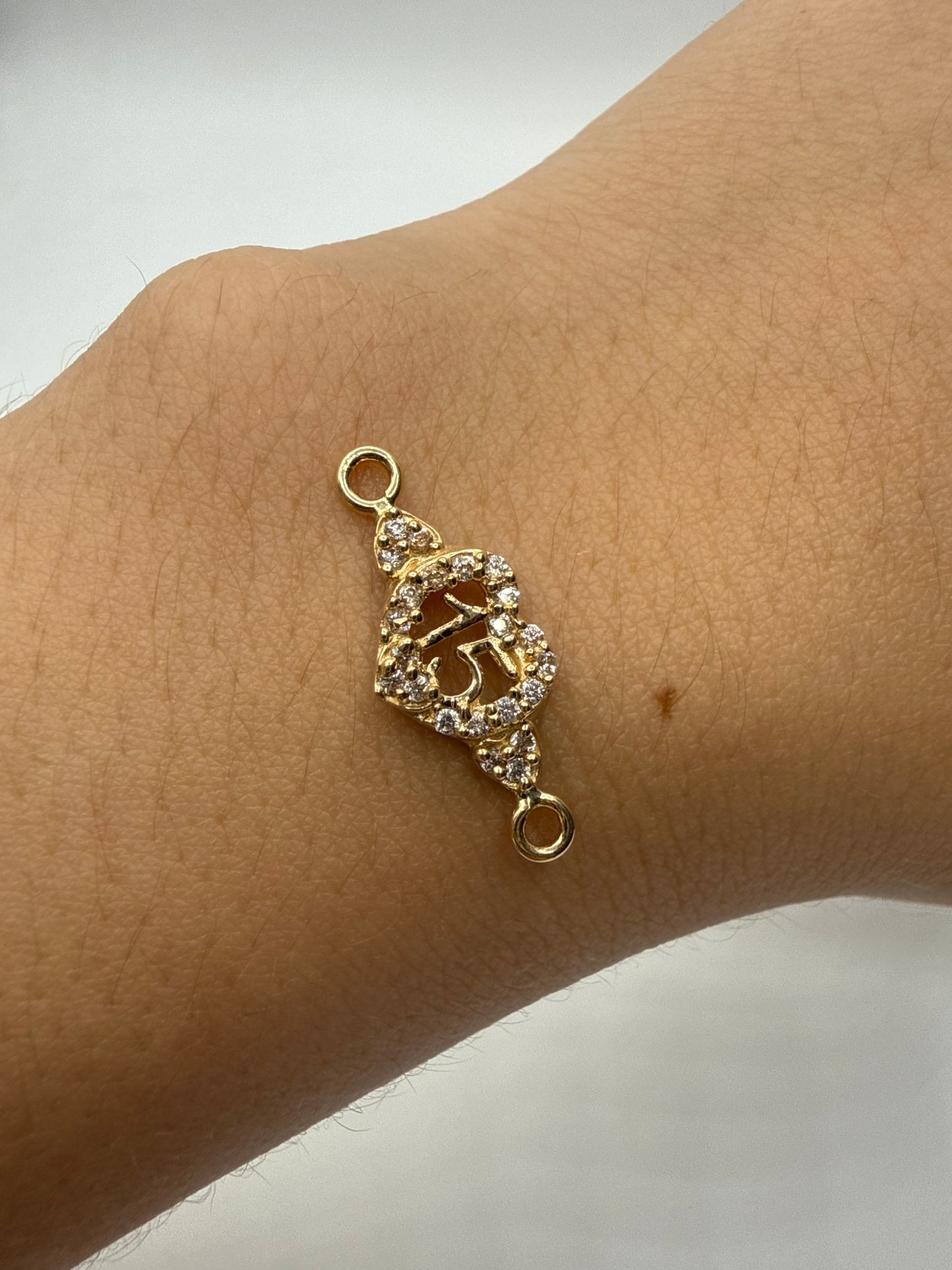 Herraje 15s Corazon Circon Blanco Oro amarillo 18k 1,48 Gr / 0,9 Cm