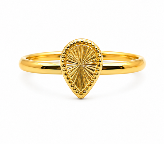 Anillo Gota Oro amarillo 18k / Talla 9 / 1,22 Gr / 10 mm