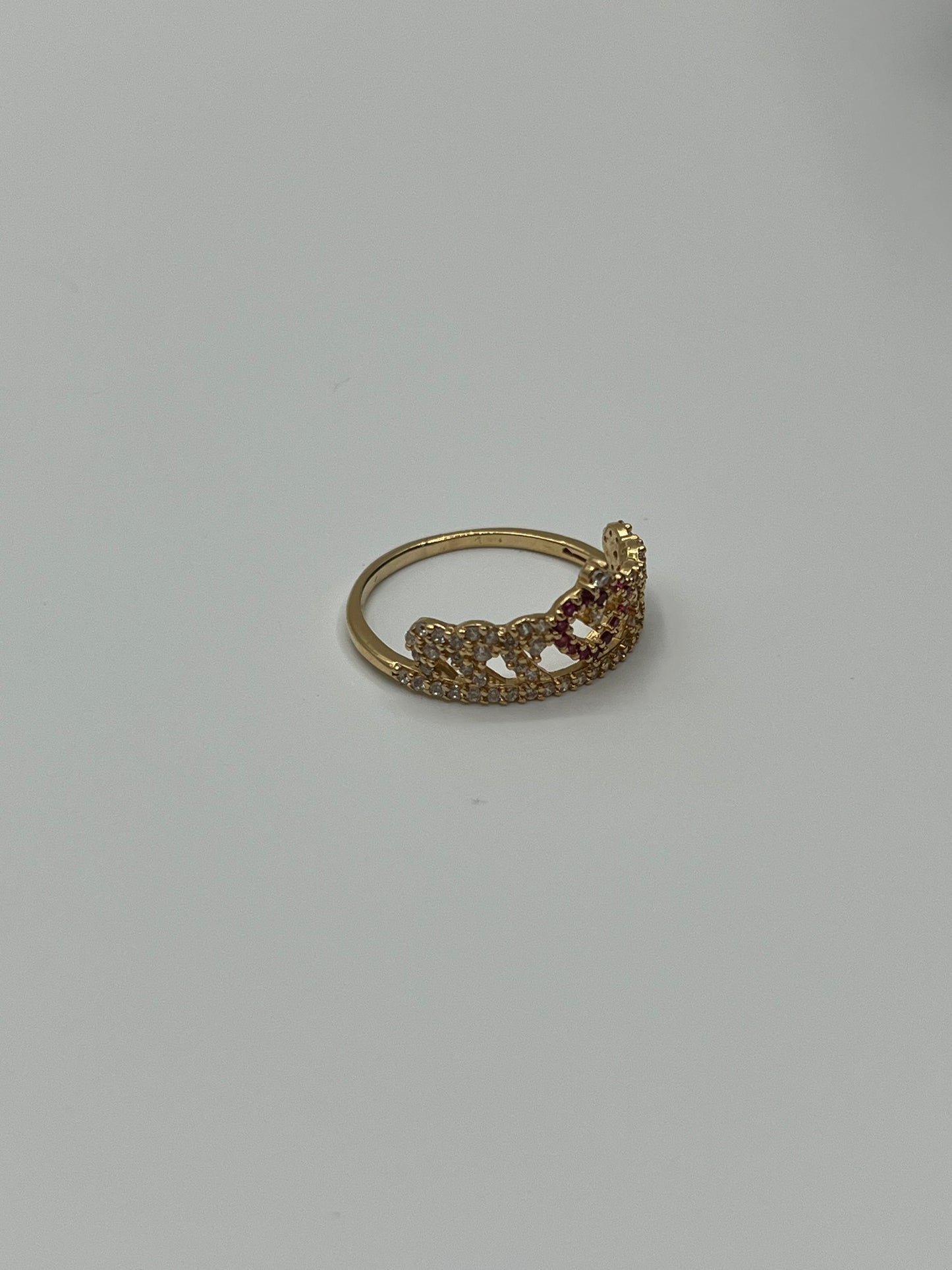Anillo 15´s circon rosa y blanco / Talla 7 1/2 / 2,37 Gr / 9,71 mm