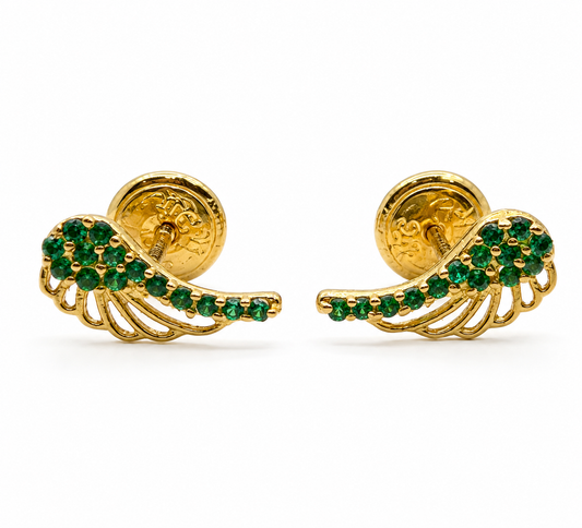 Topos Ala Circon Verde Oro amarillo 18k +2 / 0,79Gr / 10 mm
