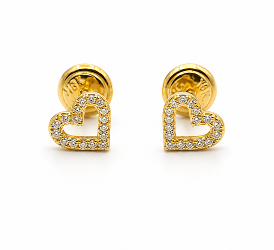 Topos Corazon Circon Blanco Oro amarillo 18k +2 / 0,82Gr / 6,70 mm