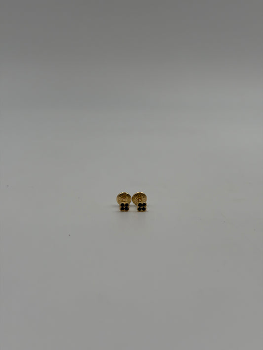 Topos trebol circon negro Oro amarillo 18k 0,61 Gr / 3,78 mm