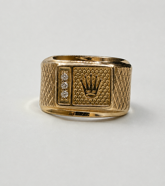 Anillo RX Circon Blanco Oro amarillo 18k / Talla 9 1/2 / 3,66 Gr / 13,60 mm