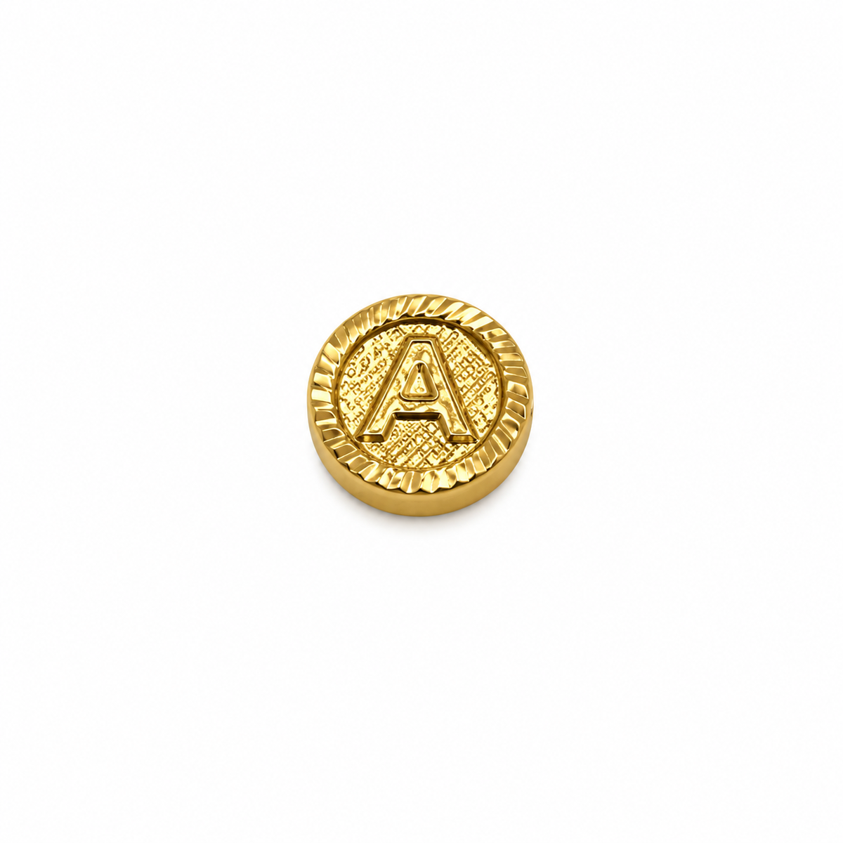 Herraje Letra A Diamantada Oro amarillo 18k 0,46 Gr / 1 Cm