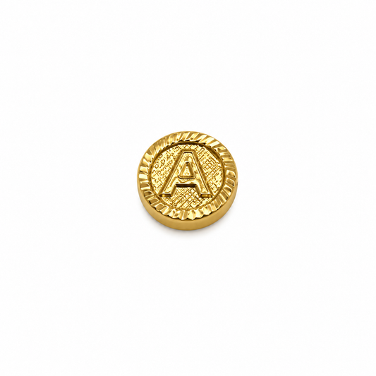 Herraje Letra A Diamantada Oro amarillo 18k 0,46 Gr / 1 Cm