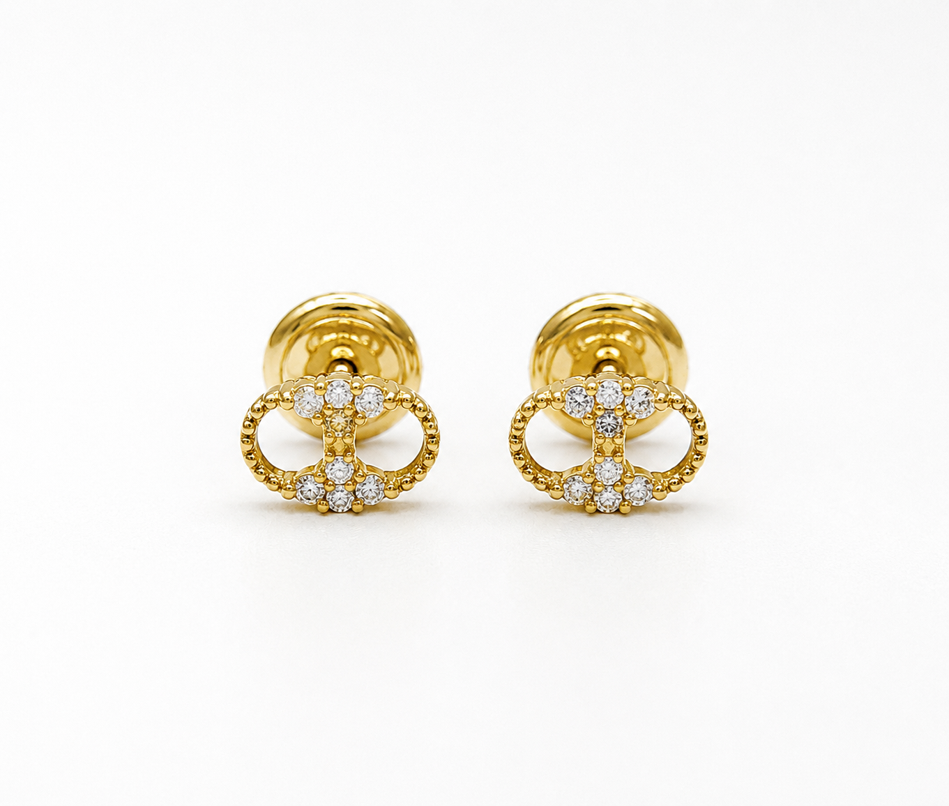 Topos GC Circon Blanco Oro amarillo 18k 0,76 Gr / 6,3 mm
