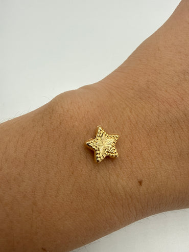 Herraje Estrella diamantada Oro amarillo 18k 0,28 Gr / 1 Cm