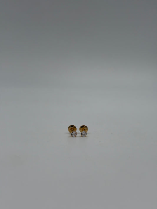 Topos circon blanco Oro amarillo 18k 0,62 Gr / 3,15 mm