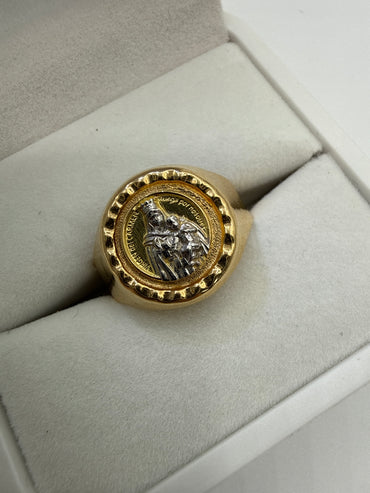 Anillo Virgen del carmen Oro amarillo 18k / Talla 10 1/2 / 3,81 Gr / 15 mm