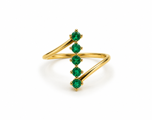 Anillo It Cinco Piedras Oro 1.50Gr / Esm 0.25Ct / 1.52Gr / Talla 7 3/4