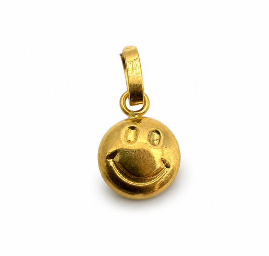 Dije Carita Feliz Oro amarillo 18k 0,30 Gr / 7 mm / 0,7 Cm