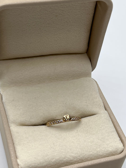 Anillo 15s Circon Blanco Oro amarillo 18k / Talla 6 1/2 / 1,08 Gr / 3,77 mm