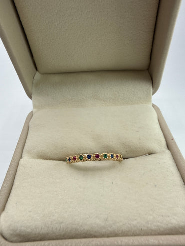 Anillo Churumbela Colores Oro amarillo 18k / Talla 6 / 1,66 Gr / 2,35 mm