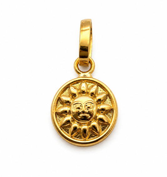 Dije Sol Oro amarillo 18k 0,37 Gr / 7,5 mm / 0,75 Cm
