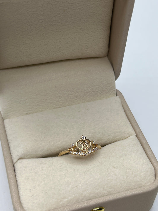 Anillo 15s Circon Blanco Oro amarillo 18k / Talla 6 1/2 / 1,32 Gr / 8,55 mm