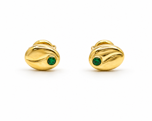 Topos Cafe Circon Verde Oro amarillo 18k +2 / 0,83Gr / 7 mm
