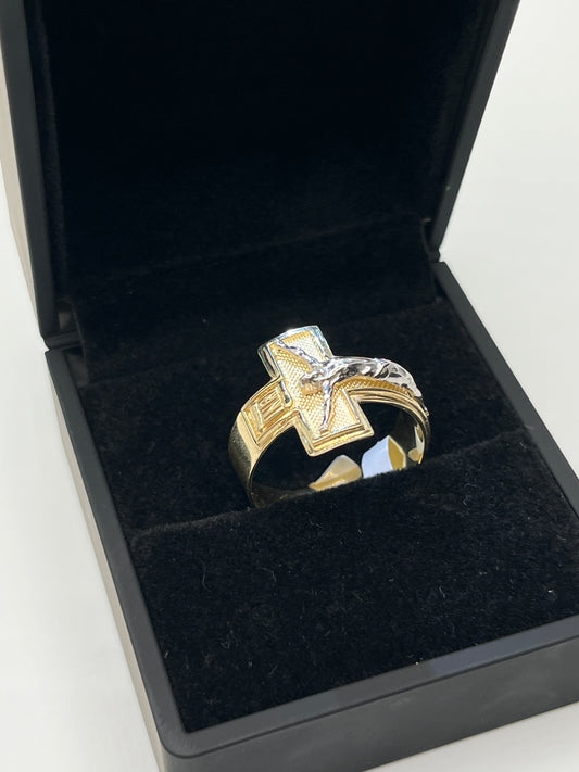 Anillo cristo Oro amarillo 18k / Talla 12 / 7,58 Gr / 19,10 mm