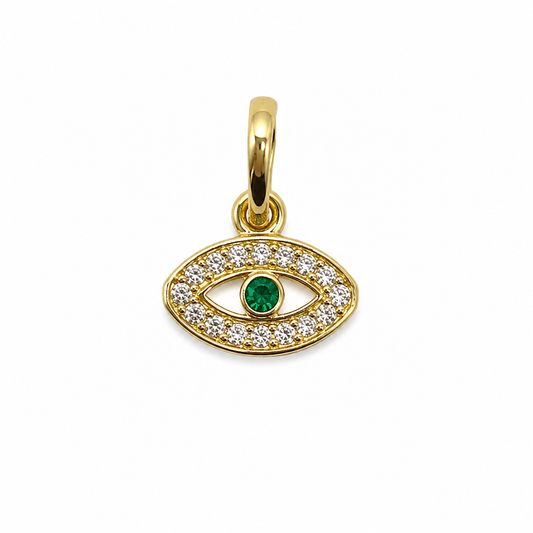 Dije ojo turco Oro amarillo 18k 0,81 Gr / 8,60 mm / 1 Cm