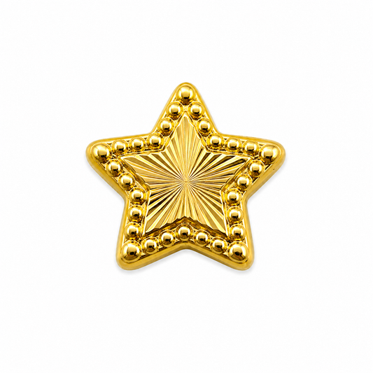 Herraje Estrella Diamantada Oro amarillo 18k 0,28 Gr / 1 Cm