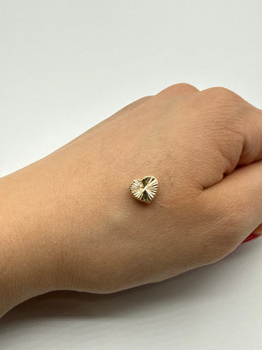 Herraje Corazon Diamantado Oro amarillo 18k 0,22 Gr / 0,7 Cm