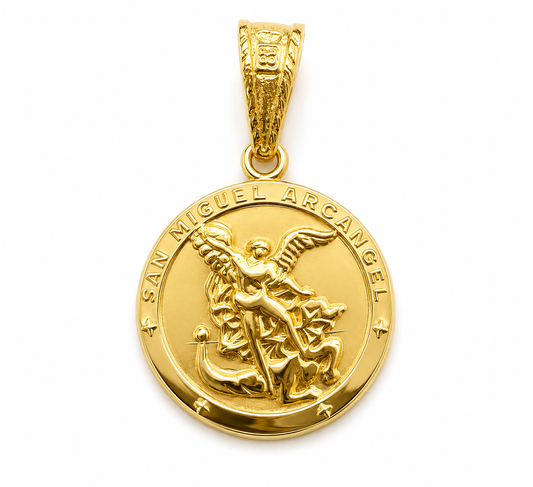 Dije Arcangel San Miguel Oro amarillo 18k 0,64 Gr / 12,50 mm / 1,2 Cm