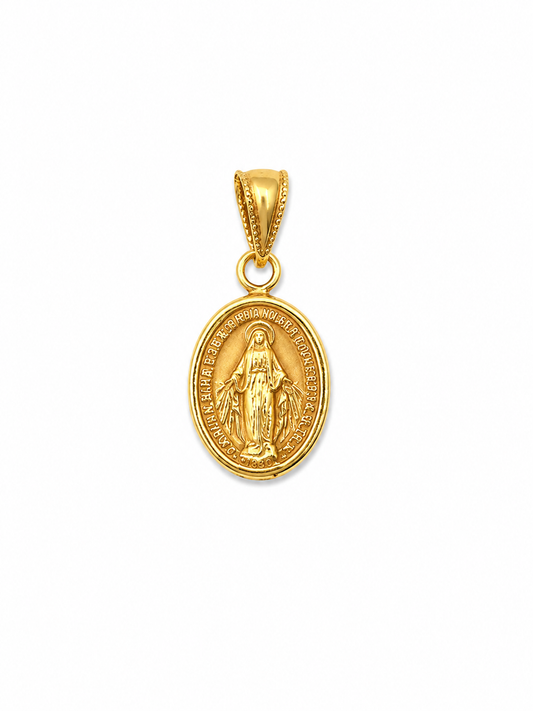 Dije Virgen Milagrosa Oro amarillo 18k 0,72 Gr / 9 mm / 1,5 Cm