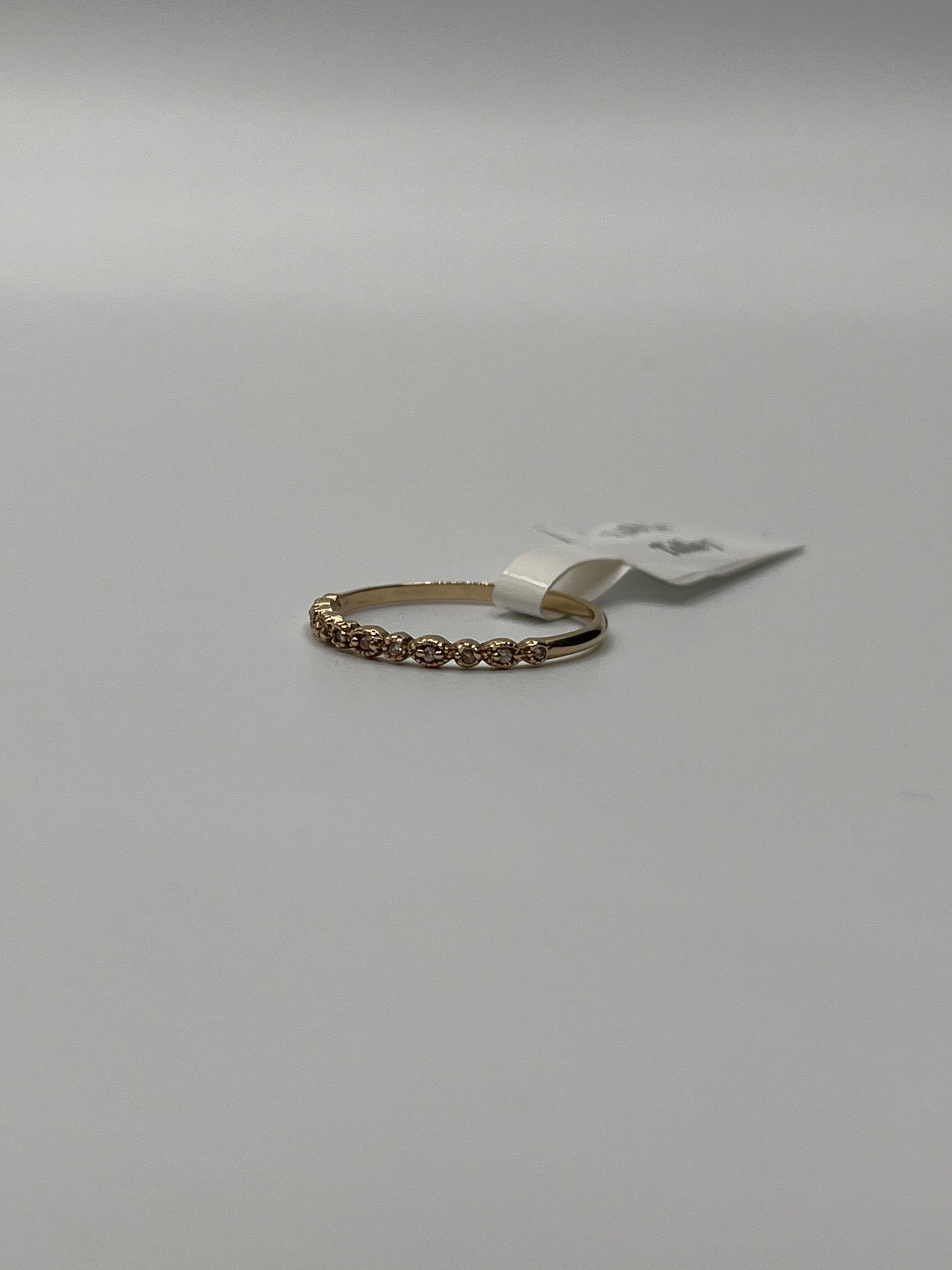 Anillo Circon Blanco Oro amarillo 18k / Talla 7 / 1,18 Gr / 2 mm