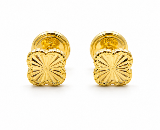 Topos Trebol Diamantado Oro amarillo 18k 0,76 Gr / 5,70 mm