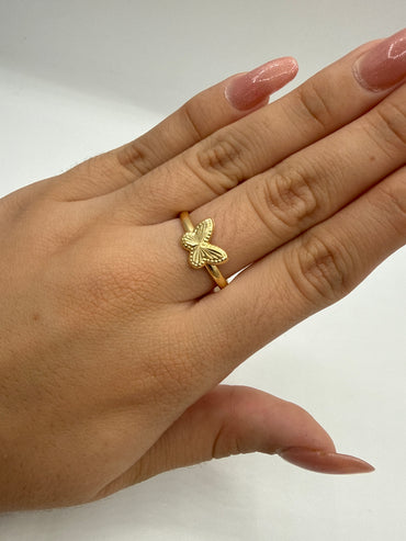 Anillo Mariposa Oro amarillo 18k / Talla 8 1/2 / 1,33 Gr / 10 mm