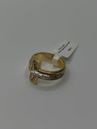 Anillo cristo Oro amarillo 18k / Talla 12 / 7,58 Gr / 19,10 mm