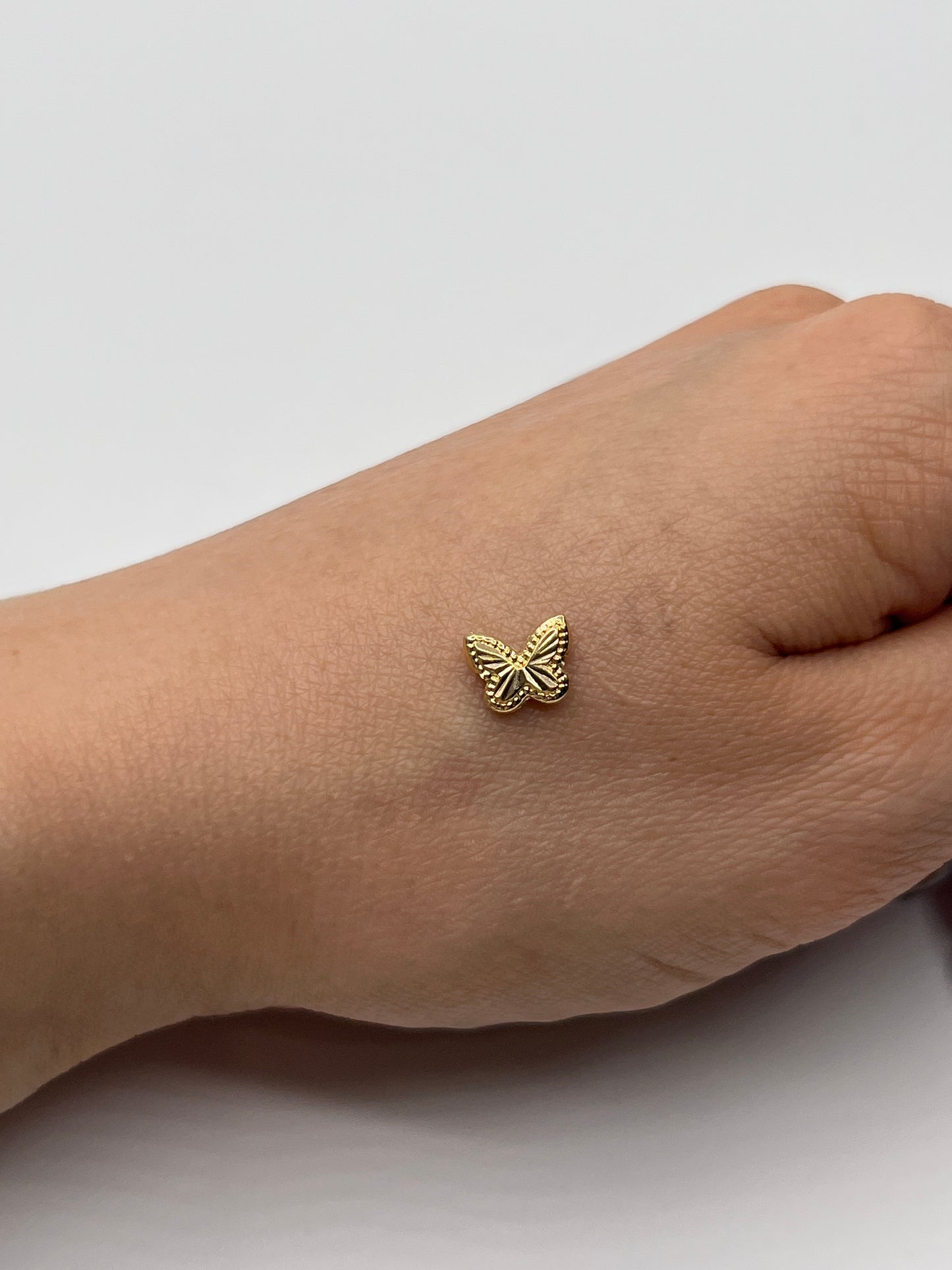 Herraje Mariposa Diamantada Oro amarillo 18k 0,29 Gr / 0,6 Cm