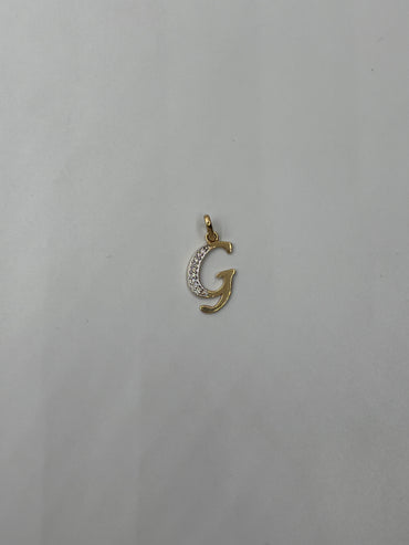 Dije Letra G Circon Blanco Oro amarillo 18k 0,92 Gr / 10,30 mm / 1,8 Cm