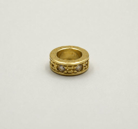 Herraje Separador Circon Blanco Oro amarillo 18k 0,57 Gr / 0,7 Cm