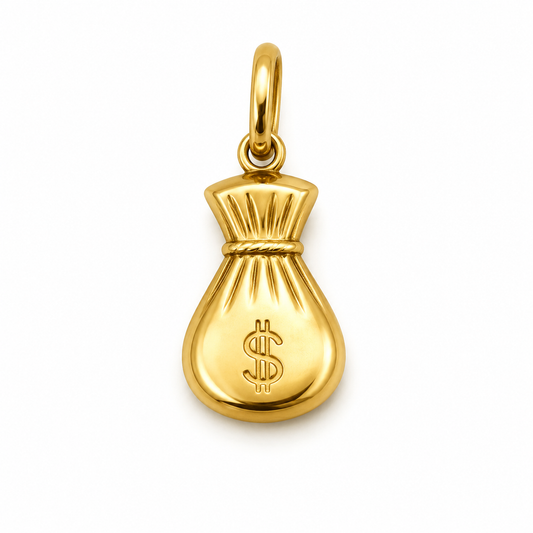 Dije Bolsa Dinero Oro amarillo 18k 0,56 Gr / 8,80 mm / 1,6 Cm