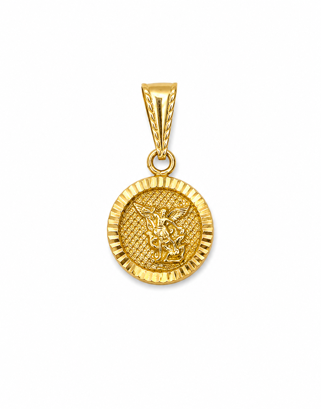 Dije Arcangel San Miguel Oro amarillo 18k 0,78 Gr / 11,50 mm / 1,5 Cm