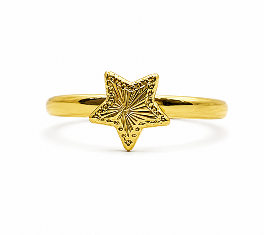 Anillo Estrella Oro amarillo 18k / Talla 8 / 1,16 Gr / 10 mm