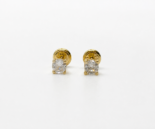 Topos Circon Blanco Oro amarillo 18k 1,07 Gr / 5 mm