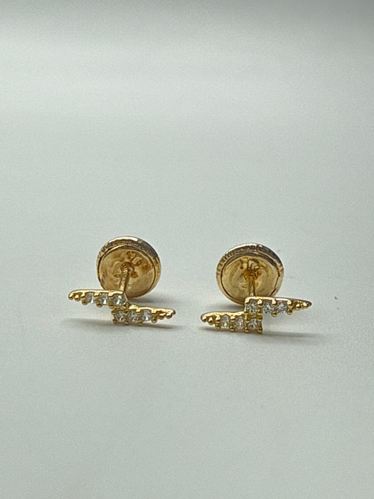 Topos Rayo Circon Blanco Oro amarillo 18k 0,55 Gr / 8,05 mm