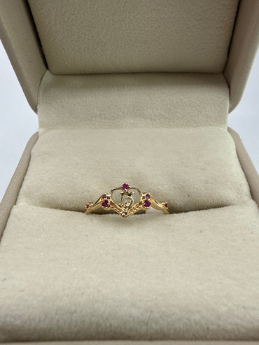 Anillo 15s Circon Rosa Oro amarillo 18k / Talla 7 / 1,31 Gr / 7 mm