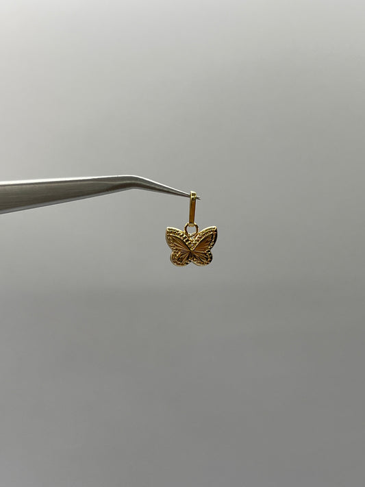 Dije Mariposa Diamantada Oro amarillo 18k 0,46 Gr / 10 mm / 0,9 Cm