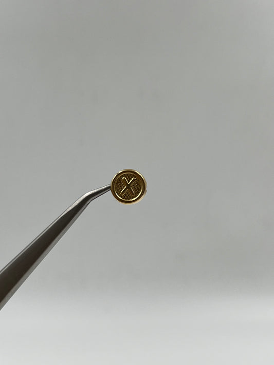 Herraje Letra X Oro amarillo 18k 0,43 Gr / 1 Cm