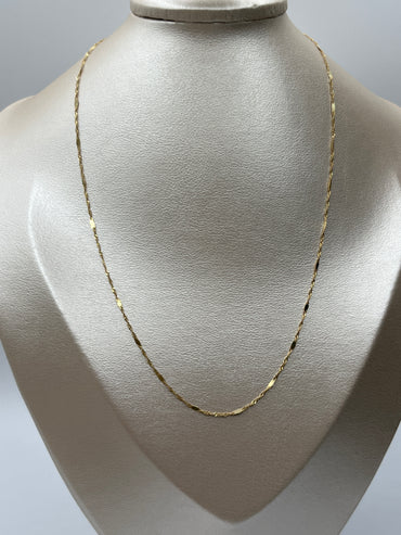 Cadena It Singapur Plana Oro amarillo 18k +3 / 1,42 Gr / 1,60 mm / 45 Cm