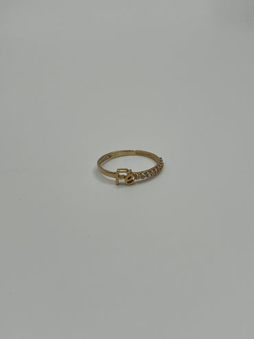 Anillo fé circon blanco Oro amarillo 18k / Talla 6 3/4 / 1,37 Gr / 4,56 mm