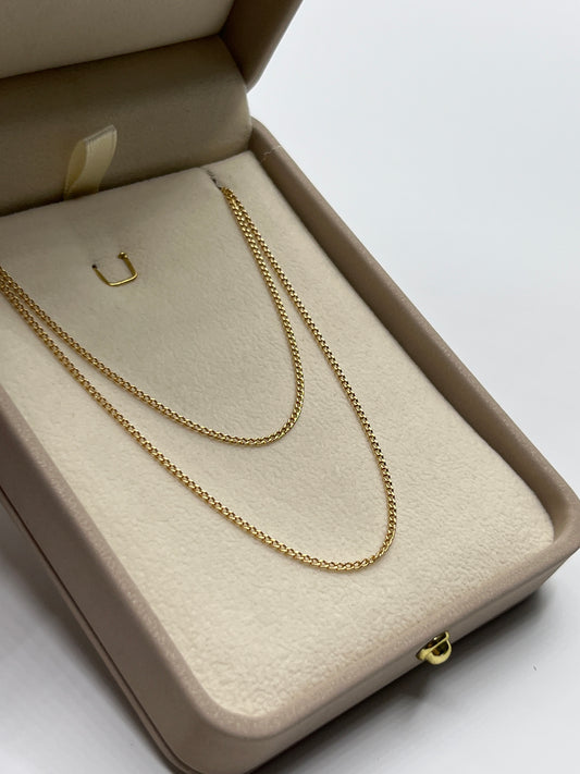 Cadena mini cubana Oro amarillo 18k +3 / 1,62 Gr / 1,50 mm / 50 Cm
