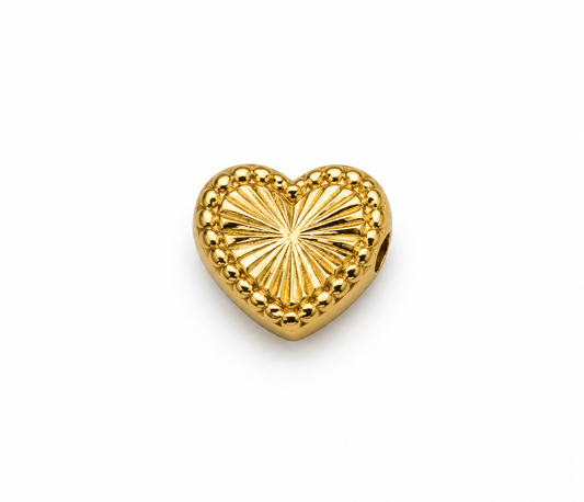 Herraje Corazon Diamantado Oro amarillo 18k 0,30 Gr / 1 Cm