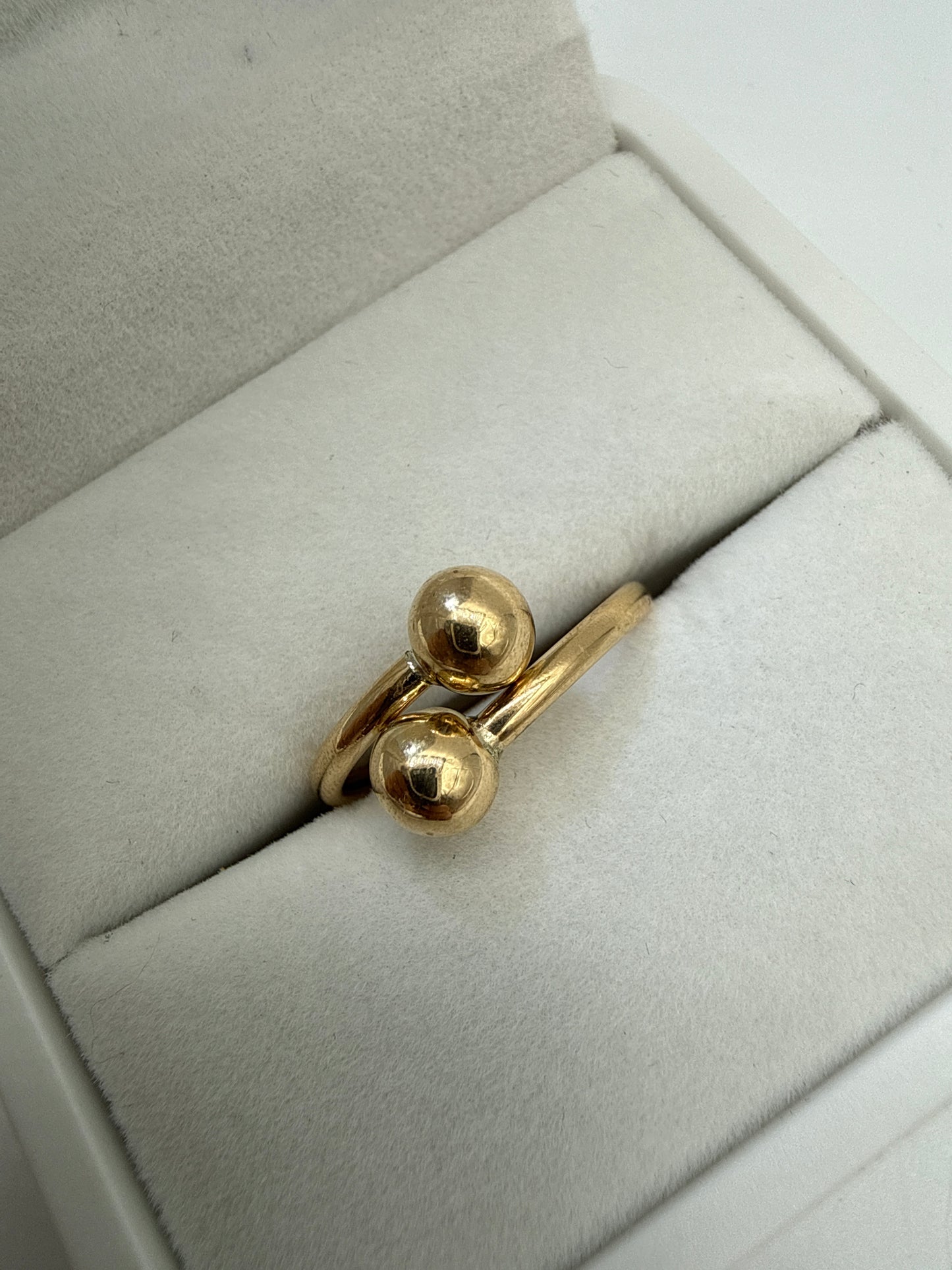 Anillo Tu Y Yo Oro amarillo 18k / Talla 7 1/2 / 1,34 Gr / 8 mm