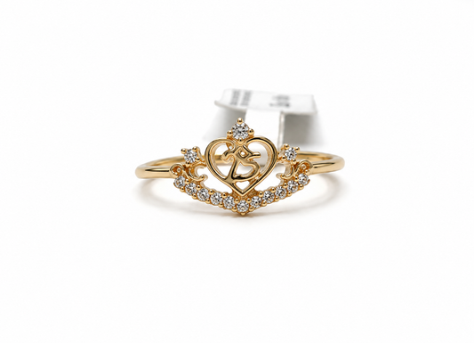 Anillo 15s Circon Blanco Oro amarillo 18k / Talla 6 1/2 / 1,32 Gr / 8,55 mm